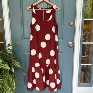 Anthropologie Michaela Flounce Polka Dot Maxi Dress